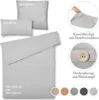 A collage showing different views and details of bedding, including pillowcases and duvet covers, with color swatches at the bottom. Anteprima dell’immagine prodotto