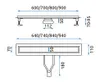Technical drawing showing dimensions of a shower drain. Náhľad obrázku produktu