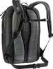 The back of a black Deuter backpack is shown against a white background. Produktbild-Vorschau