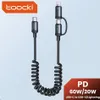 USB-C Kabel 60W Schnellladekabel Spiralkabel für iPhone Produktbild-Vorschau 2