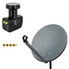 PremiumX 60cm Satellitenschüssel Stahl Anthrazit SAT Twin Produktbild-Vorschau 1