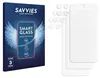 A product package for screen protectors is shown next to the screen protectors themselves. Produktbild-Vorschau