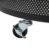 Close-up of a caster wheel attached to the bottom of a black object with a perforated pattern. Podgląd zdjęcia produktu