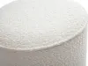 Miliboo - Runder Pouf aus weißem gewelltem Wollstoff D40 cm Produktbild-Vorschau 4