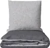 A neatly folded duvet and pillow in two shades of gray. Produktbild-Vorschau