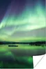 MuchoWow® Poster Nordlicht - See - Island - Grün - Wald - Produktbild-Vorschau 1