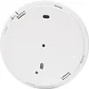 The underside of a white smoke detector. Voir les images du produit