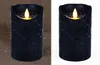 Kerze Antique bleu Wax Rustic Moving Flame 7,5X15Cm Produktbild-Vorschau 2