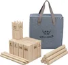 WELLGRO XL Kubb Spiel mit Laser Gravur - Kiefernholz mit Produktbild-Vorschau 1