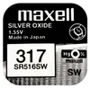 5 x Maxell 317 Uhren Batterie Knopfzelle SR516SW SR62 Neu Produktbild-Vorschau 2