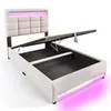 Polsterbett mit LED-Beleuchtung und USB Anschlüssen, Produktbild-Vorschau 1