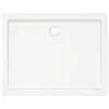 A top-down view of a white rectangular shower tray with a drain hole in the center. Anteprima dell’immagine prodotto