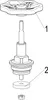 An exploded view diagram of a valve component. Produktbild-Vorschau