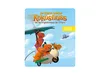 Cartoon dragons on a vehicle under a beach umbrella with clouds and a bird in the sky. Produktbild-Vorschau