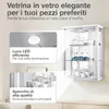 K-Möbel Vetrina sospesa in bianco (80x60x25 cm) con 2 Anteprima dell’immagine prodotto 5