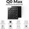 A product image showcasing a keyboard kit with feature icons and text. Produktbild-Vorschau