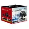 The image shows the retail packaging of a gaming steering wheel and pedal set. Voir les images du produit