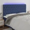 LED Kopfteil Blau 180x7x118/128 cm Stoff Produktbild-Vorschau 2