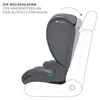 A diagram showing a car seat's backrest being adjusted to fit a car seat. Podgląd zdjęcia produktu