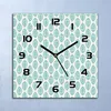 Wanduhr Echt-Glas-Küchenuhr Blätter blau & weiß Quarz 30x30 Produktbild-Vorschau 1
