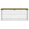 A gabion bench with a wooden top, presented against a white background. Anteprima dell’immagine prodotto