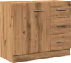 A wooden cabinet with drawers and a door. Produktbild-Vorschau