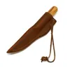 A knife with a leather sheath, presented on a white background. Produktbild-Vorschau