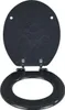 A toilet seat and lid are shown open against a white background. Produktbild-Vorschau