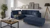 S-STYLE MÖBEL-Ecksofa und Fußhocker mit Holzfüßen im Produktbild-Vorschau 1