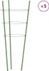 vidaXL Podpery na rastliny s 3 krúžkami 5 ks Zelená 75 cm Náhľad obrázku produktu 1