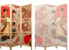A two-panel image showing a folding screen with Japanese-inspired artwork. The left panel shows the screen in full color, while the right panel shows a faded, ghosted version of the same screen. Produktbild-Vorschau