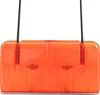 A close-up, front-facing view of an orange snow shovel with black handles. Produktbild-Vorschau