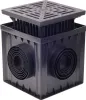 Hofablauf Gartenablauf schwarz PVC Gusseisen Gitter Produktbild-Vorschau 1
