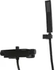 A black shower fixture set against a white background. Náhled obrázku produktu