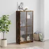 Highboard mit Türen Räuchereiche 68x37x142 cm Holzwerkstoff Produktbild-Vorschau 3