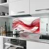 Küchenrückwand Spritzschutz Glas mit Motiv Farbige Wellen Produktbild-Vorschau 2