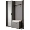 Armoire LIVIA – Ensemble vestiaire avec miroir et cintres, Voir les images du produit 2
