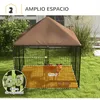 PawHut Hundehütte mit Markise, Outdoor-Hundepark aus Metall Produktbild-Vorschau 3