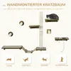 PawHut Katzen Kletterwand Set, 8-teilig Katzenmöbel mit Produktbild-Vorschau 4