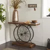 Deco 79 Houten fietsconsole-tafel met een breed houten blad Productafbeelding-voorbeeld 2