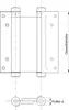 Technical drawing of a double-acting swing door hinge with dimensions. Produktbild-Vorschau