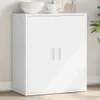 A white cabinet with two doors on a light gray background. Voir les images du produit