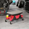 HOMCOM Sgabello da officina con rotelle Piano di appoggio Anteprima dell’immagine prodotto 2