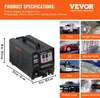 A collage of images showcasing a VEVOR spot welder and various applications, including trucks, cars, buses, and welding tasks. Podgląd zdjęcia produktu
