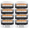 A top-down view of eight razor blade refill cartridges stacked in two columns of four. Produktbild-Vorschau