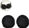 Two black headphone covers are shown in the foreground, and a close-up of headphone earcups with covers is shown in the upper left corner. Náhľad obrázku produktu