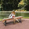 Gartenbank 160cm Holz 227kg Park Terrasse Parkbank Sitzbank Produktbild-Vorschau 8