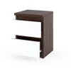 STIV Möbel | Table de chevet chêne wengé/blanc mat 30x30x40 Voir les images du produit 2