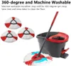 A spin mop bucket with several mop heads and a mop handle. Produktbild-Vorschau