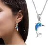 Delfin Schmuckset mit blauen Opalen – Ohrringe und Kette 45cm

 Produktbild-Vorschau